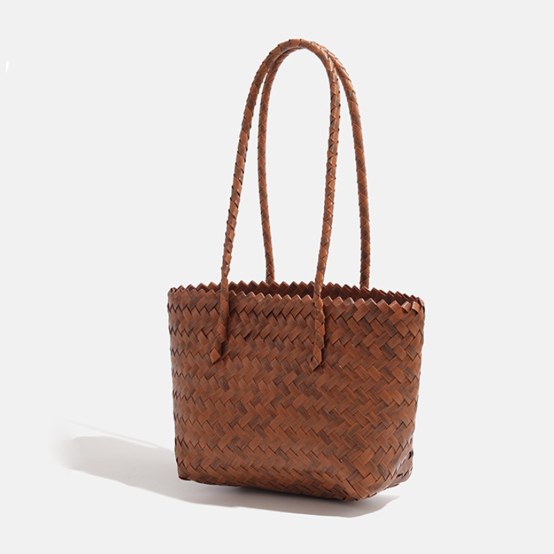 Vacation Style Woven Solid Color Woven Women's Tote Bag h5Picture4