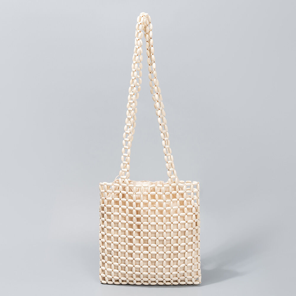 Vacation Style Woven Beads Hollowed-Out Wood Women's Square Bag h5 Picture2