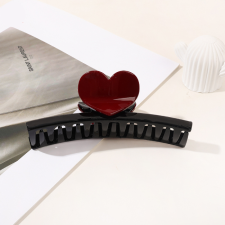Romantik Seri Basit Kalp Karışık Renkli Plastik Saç Tokaları