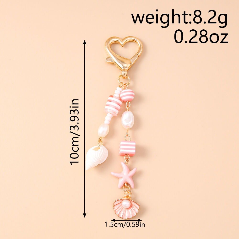 Simple Series Sweet Oceanic Style Beads Shell Starfish Alloy Bag Charms