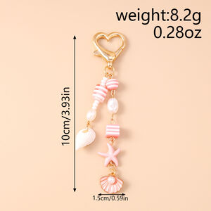 Simple Series Sweet Oceanic Style Beads Shell Starfish Alloy Bag Charms h5
