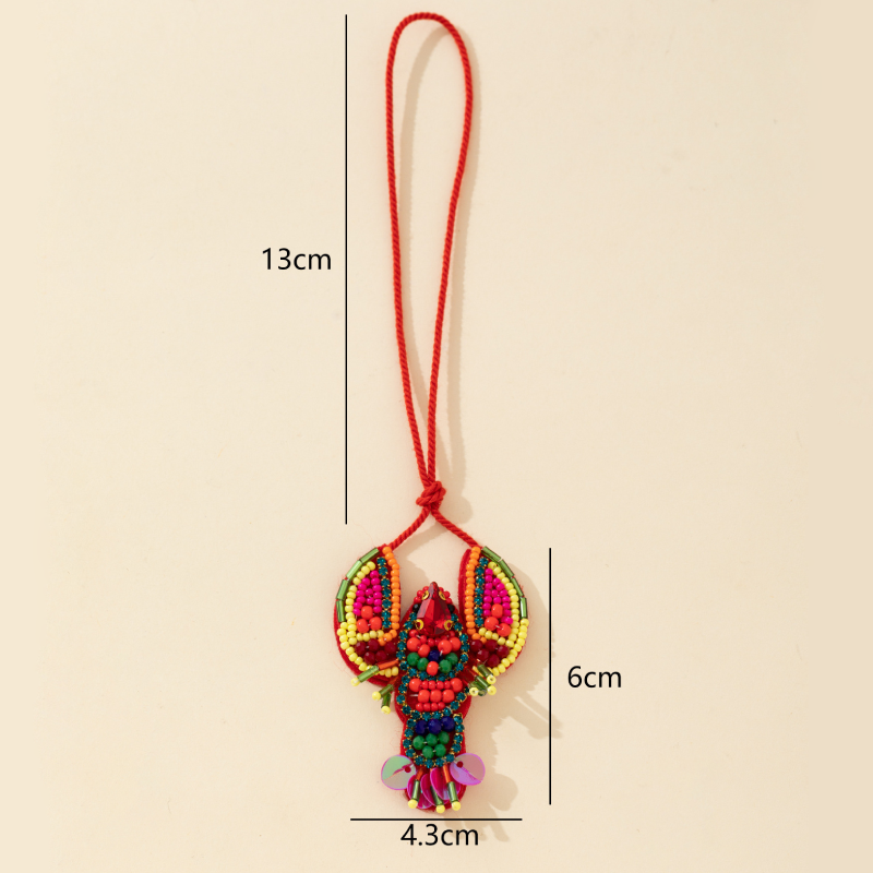 Ethnic Series Daily Crayfish Oceanic Style Beads Fabric Bag Charms h5 