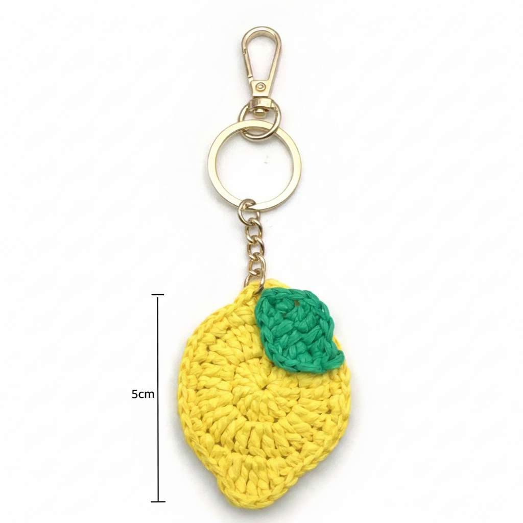 Simple Series Daily Fruit Woven Raffia Bag Charms Keychain
