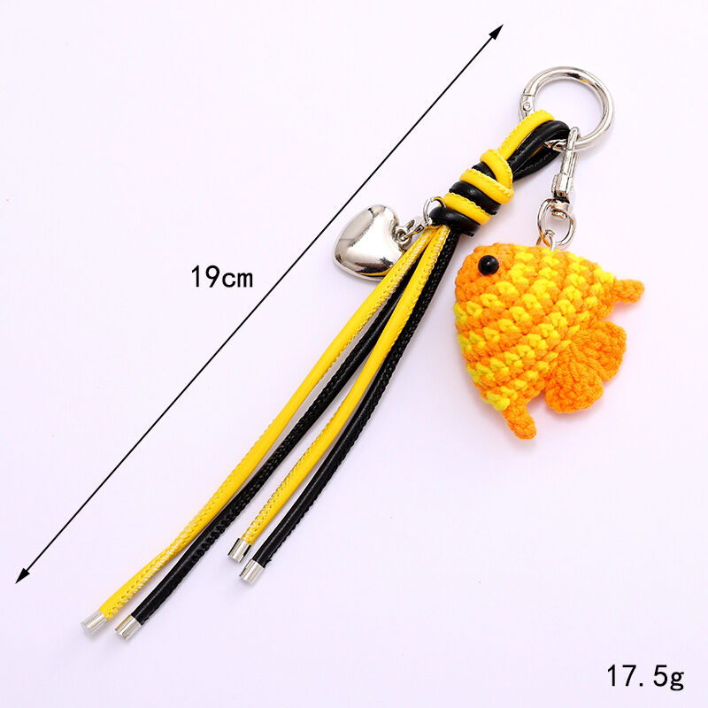 Simple Series Cute Fish Cartoon Oceanic Style Mixed Color Woven Cotton Women's Bag Charms h5Picture2