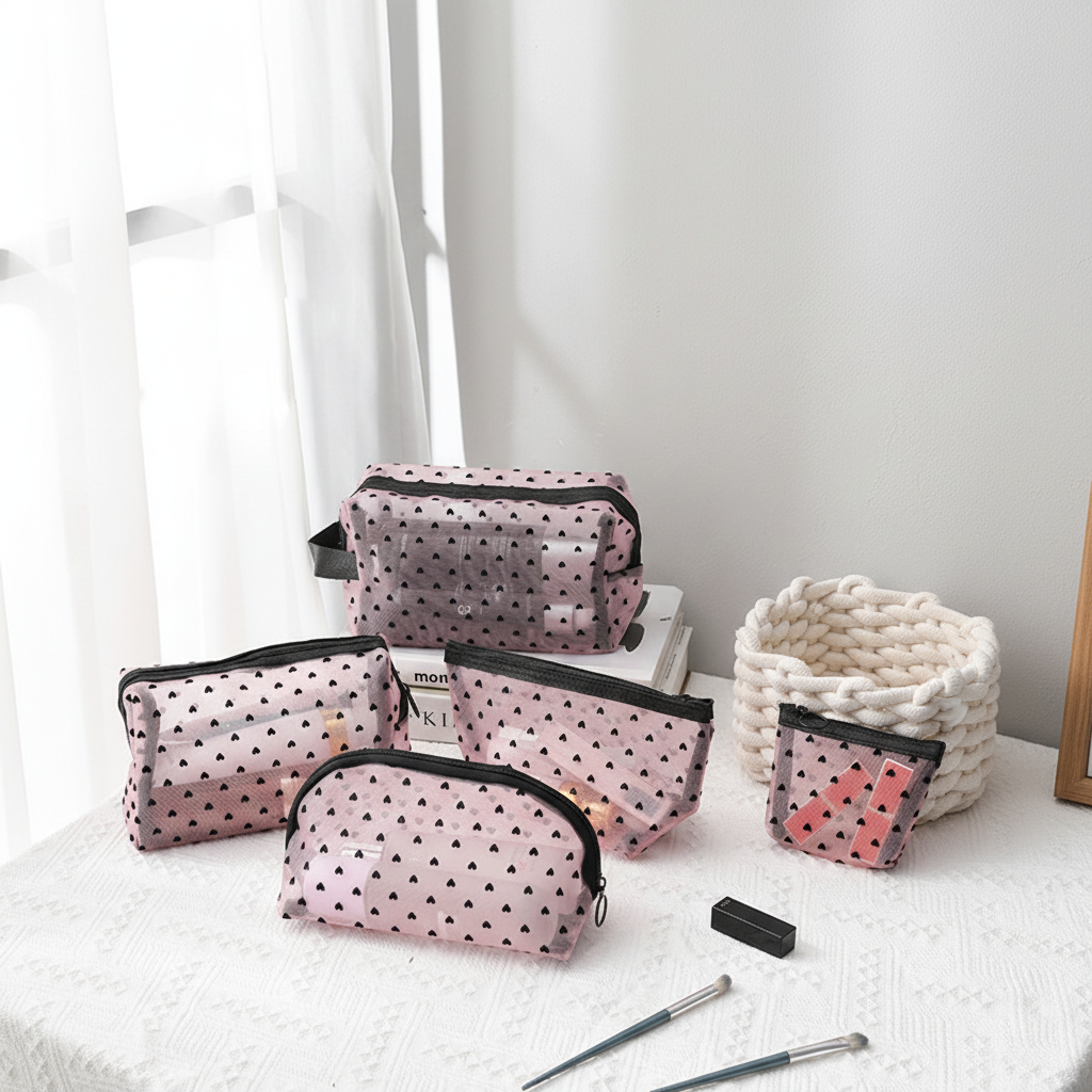 Simple Series Daily Heart Polyester Make-uptassen