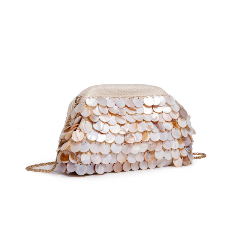 Evening Style Woven Solid Color Oceanic Style Woven Shell Sea Shells Women's Pillow Bag