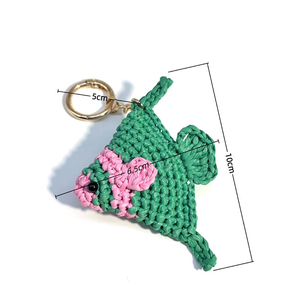 Simple Series Vacation Oceanic Style Fish Raffia Women's Bag Charms Keychain