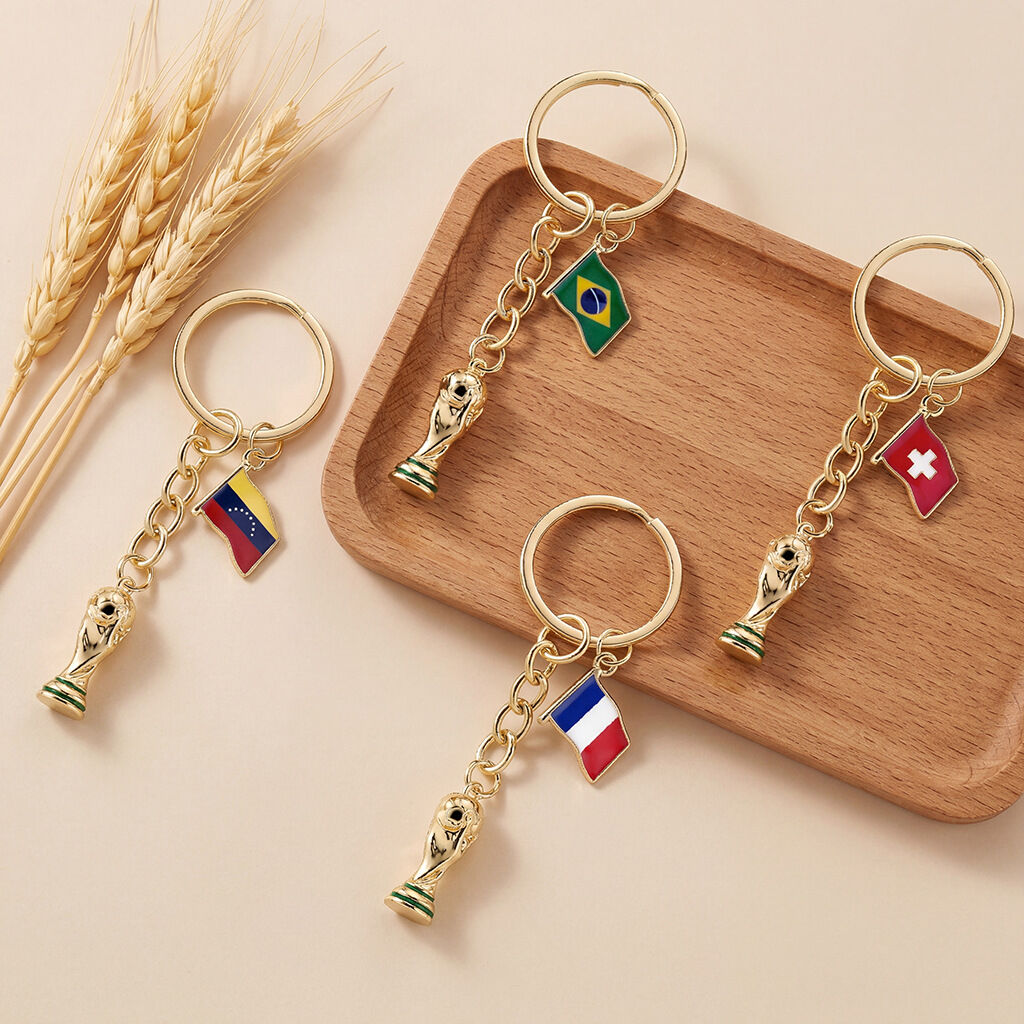 Simple Series Casual Football Alloy Keychain