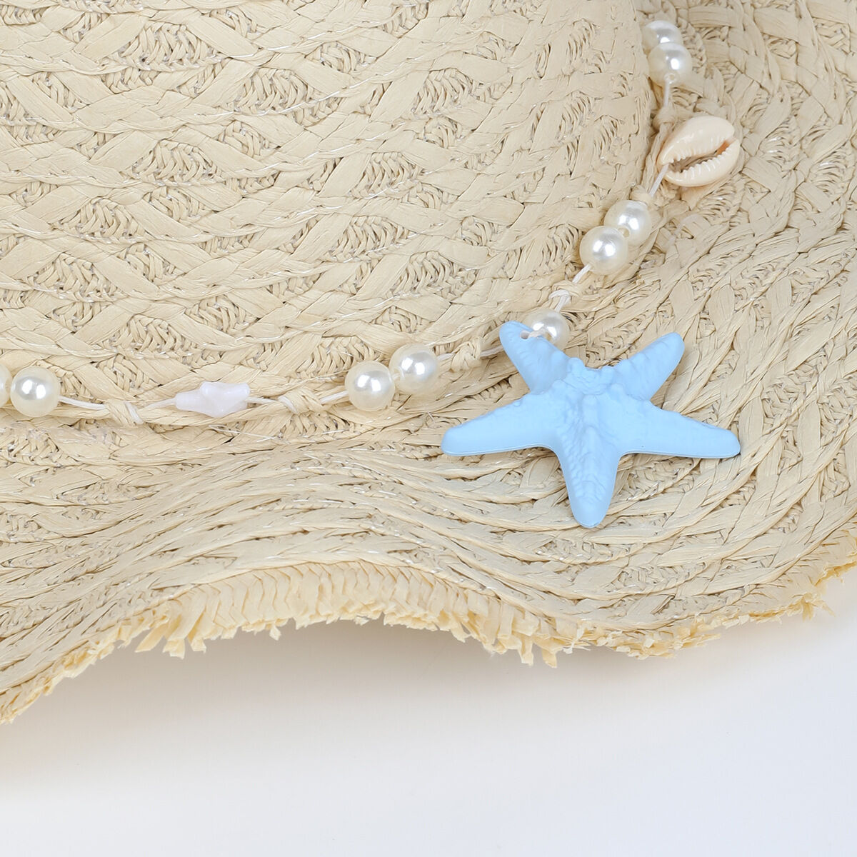 Romantic Series Vacation Oceanic Style Woven Shell Starfish Raffia Women's Straw Hats h5 Picture4