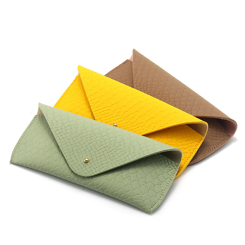 Simple Series Daily Solid Color Pu Sunglasses Storage Bag 2