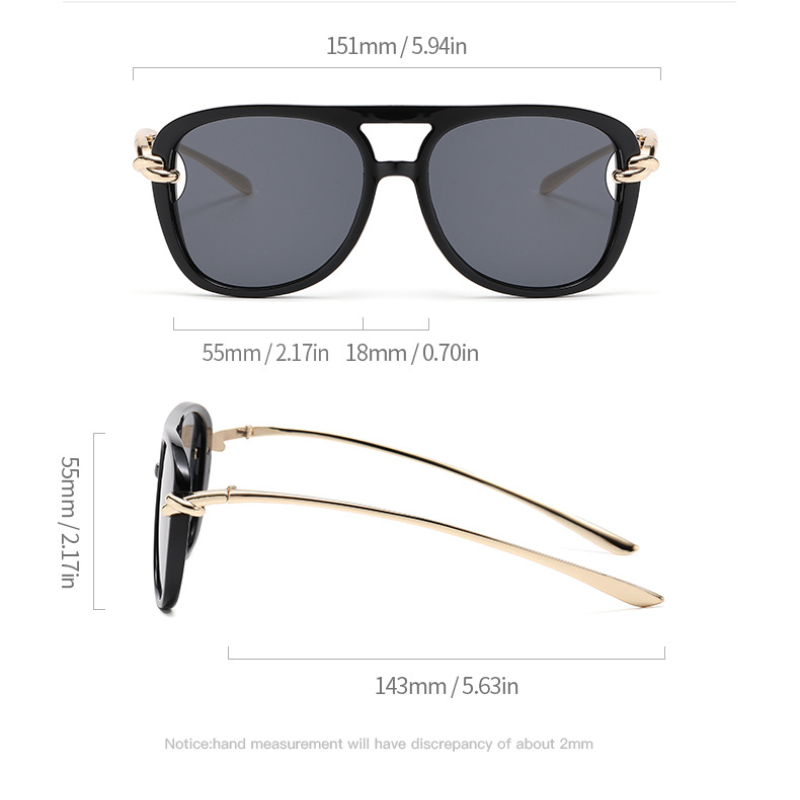Simple Series Retro Solid Color Twist Sunglasses Picture2
