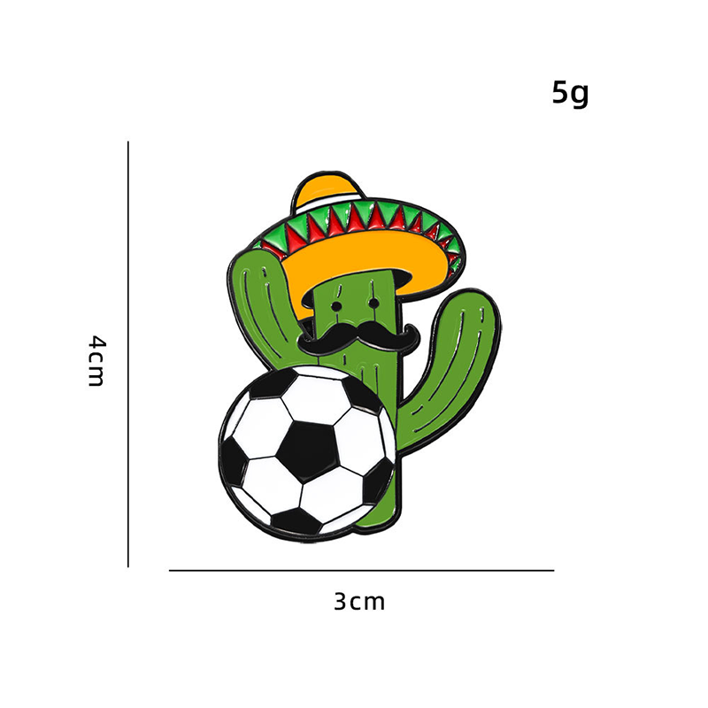 Simple Series Sports Cartoon Plant Football Alloy Brooches