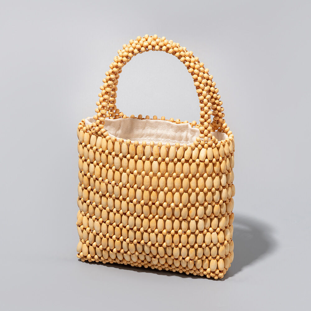 Vacation Style Woven Solid Color Beads Hollowed-Out Acrylic Women's Square Bag h5Picture2