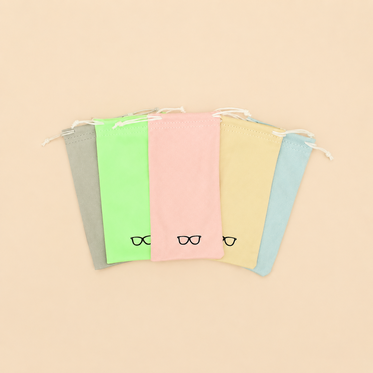 Simple Series Daily Solid Color Suede Sunglasses Storage Bags h5 Picture2