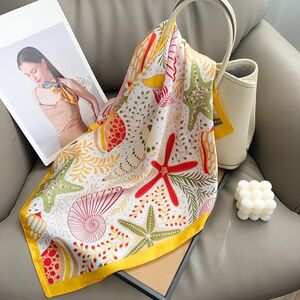 Romantic Series Vacation Oceanic Style Shell Starfish Polyester Summer Scarves h5 Picture5