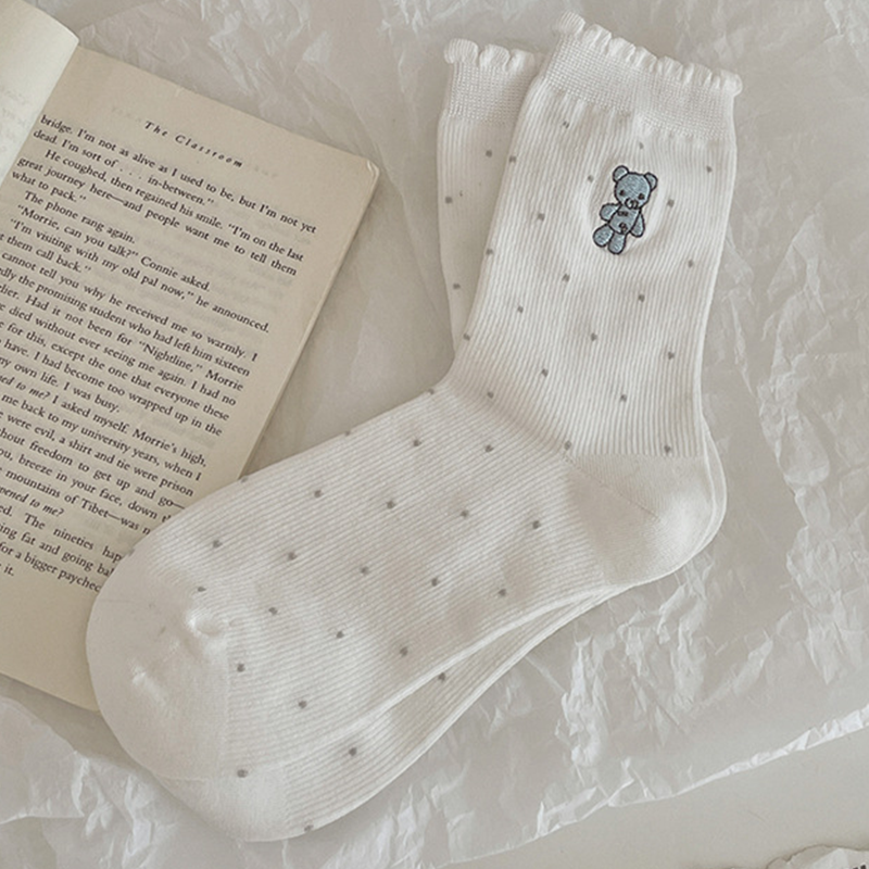 Chaussettes mi-mollet unies basiques 