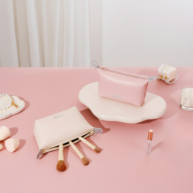 Simple Series Daily Solid Color Pu Makeup Bags