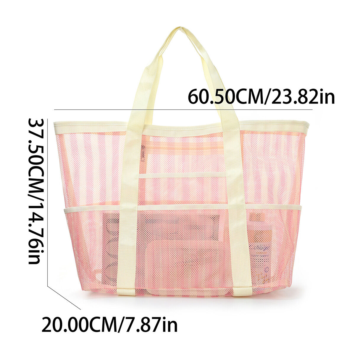 Vacation Style Printed Stripe Mixed Color Women's Tote Bag h5