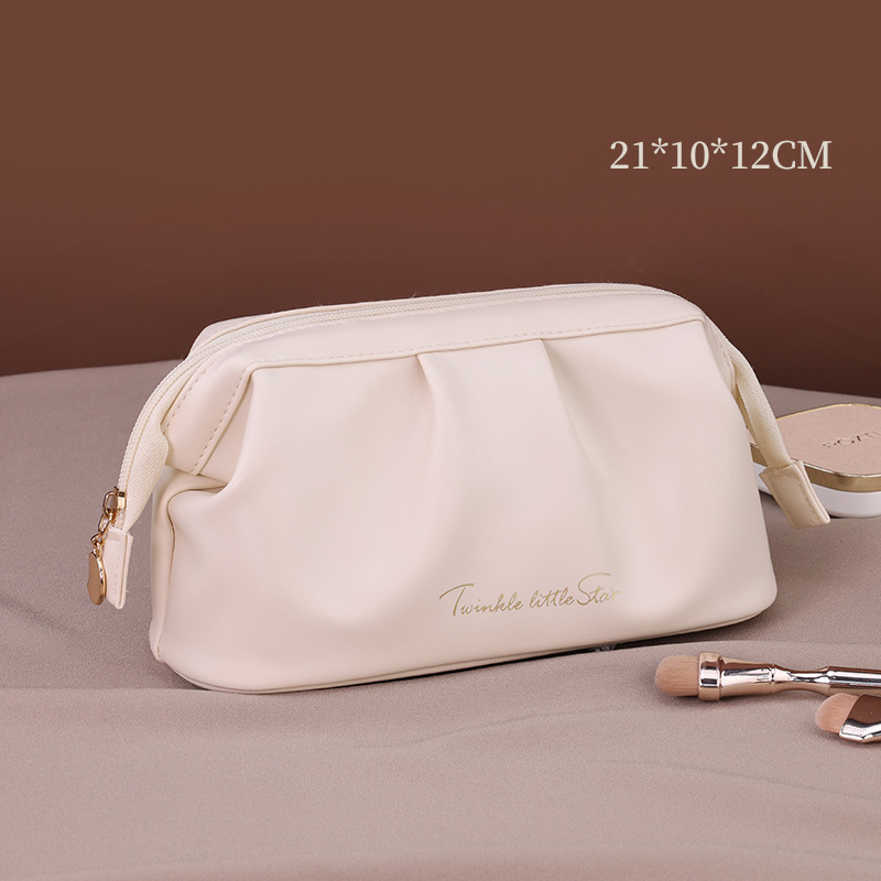Simple Series Daily Letter Solid Color Pu Makeup Bags h5