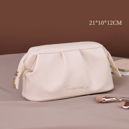 Simple Series Daily Letter Solid Color Pu Makeup Bags