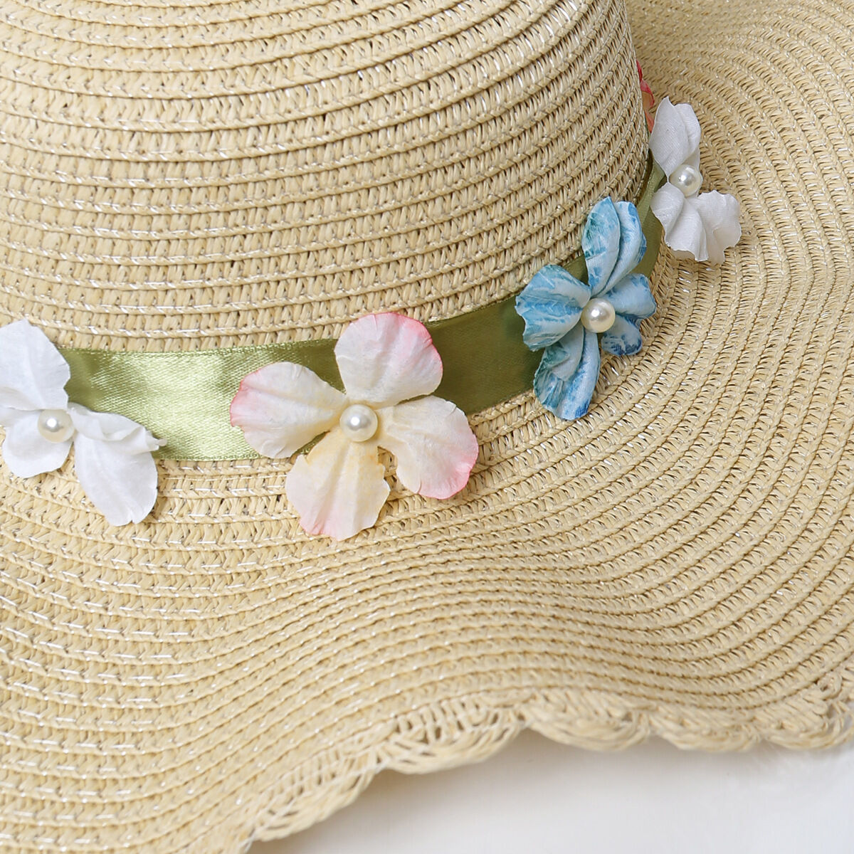 Simple Series Vacation Flower Bow Knot Raffia Women's Straw Hats h5Picture3