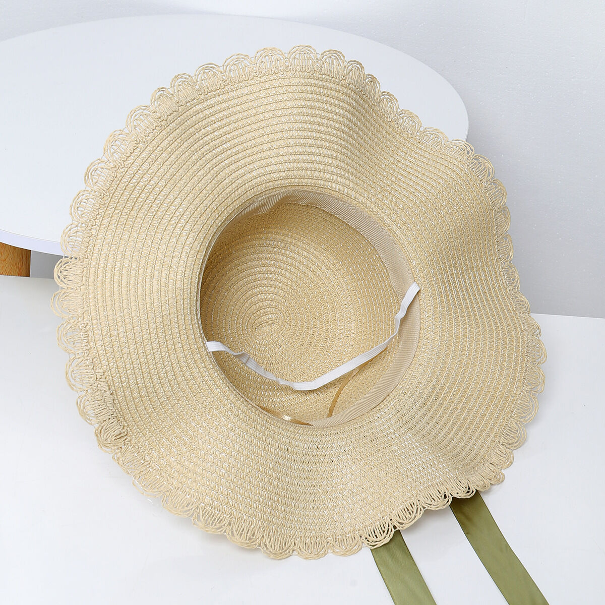Simple Series Vacation Flower Bow Knot Raffia Women's Straw Hats h5Picture5