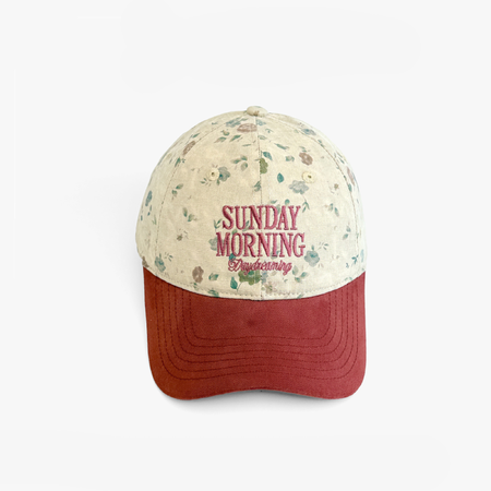 Simple Series Retro Flower Letter Mixed Color Polyester Women's Baseball Cap