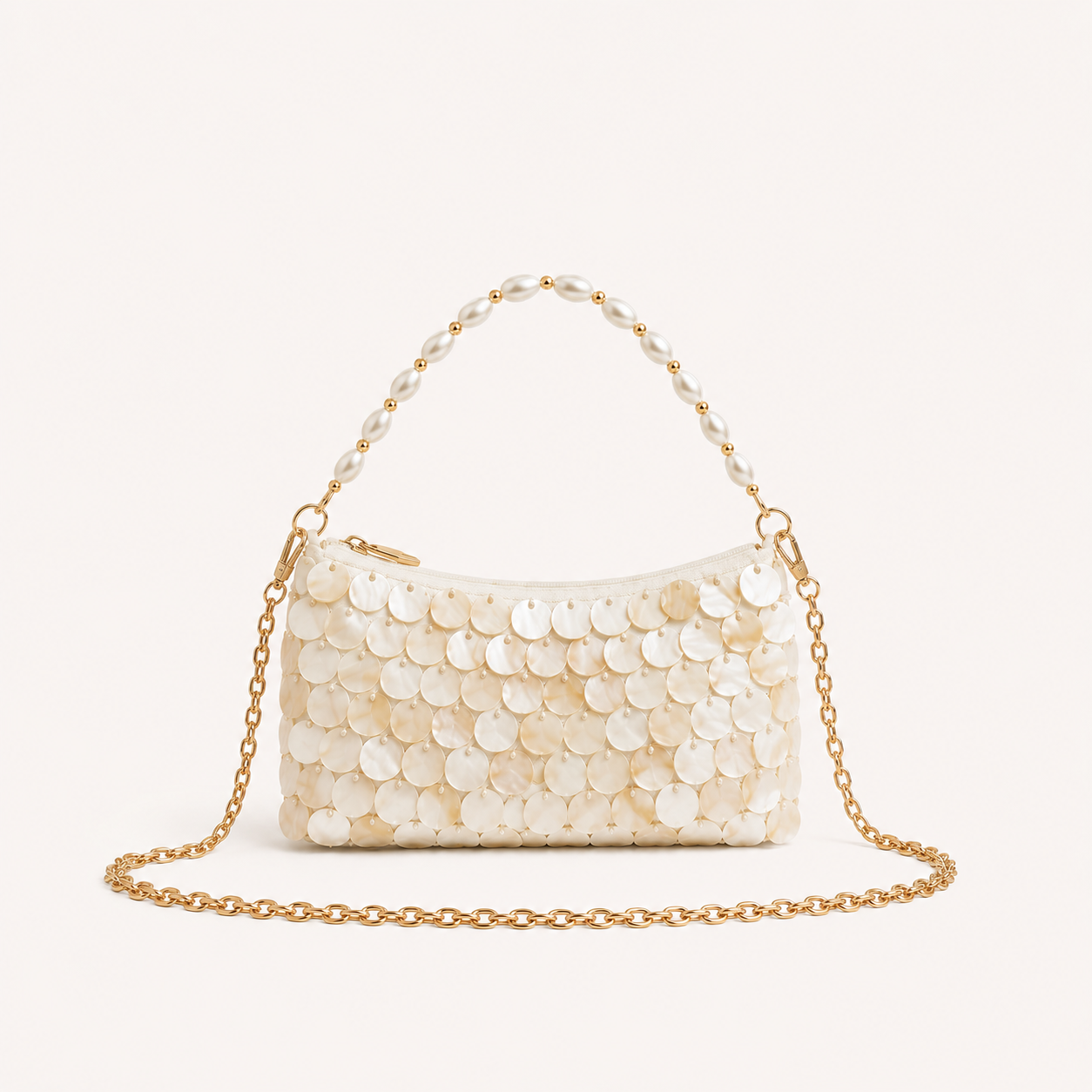Evening Style Woven Sequin Solid Color Beads Woven Shell Acrylic Women's Square Bag h5 Picture3