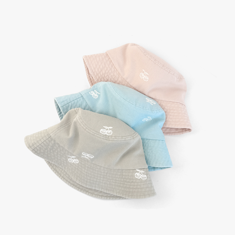 Simple Series Sweet Solid Color Cherry Cotton Women's Bucket Hats h5 Picture2