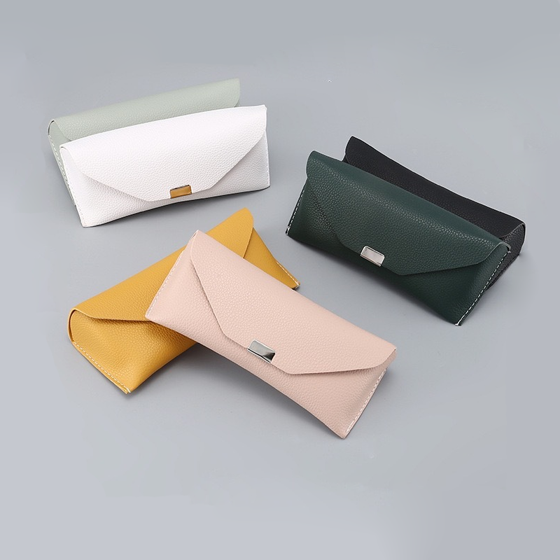 Simple Series Daily Solid Color Pu Sunglasses Storage Bag 2