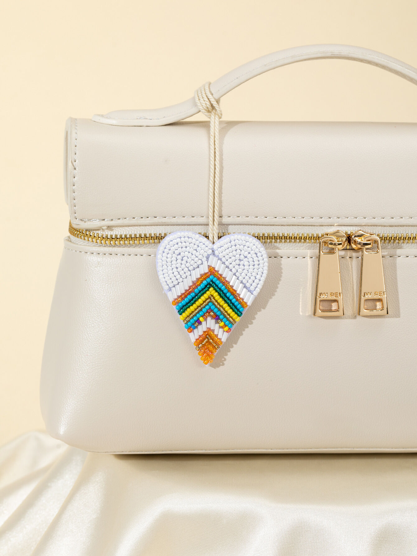 Ethnic Series Bohemian Heart Stripe Mixed Color Women's Bag Charms 2