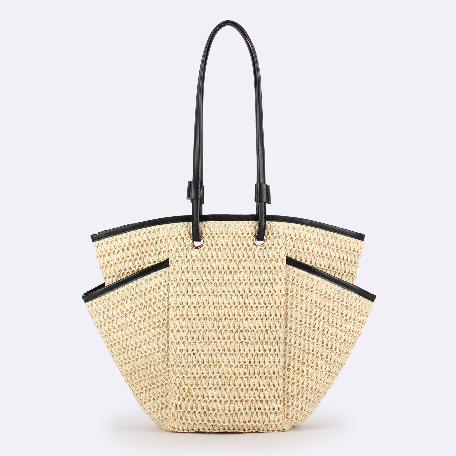 Casual Style Woven Solid Color Woven Raffia Women's Trapezoid Bag h5 Picture2