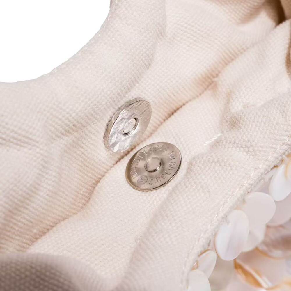 Casual Style Woven Sequin Solid Color Woven Shell Sea Shells Women's Round Bag h5Picture6