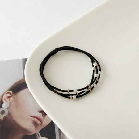 Simple Series Daily Solid Color Beads Rope Hair Ties