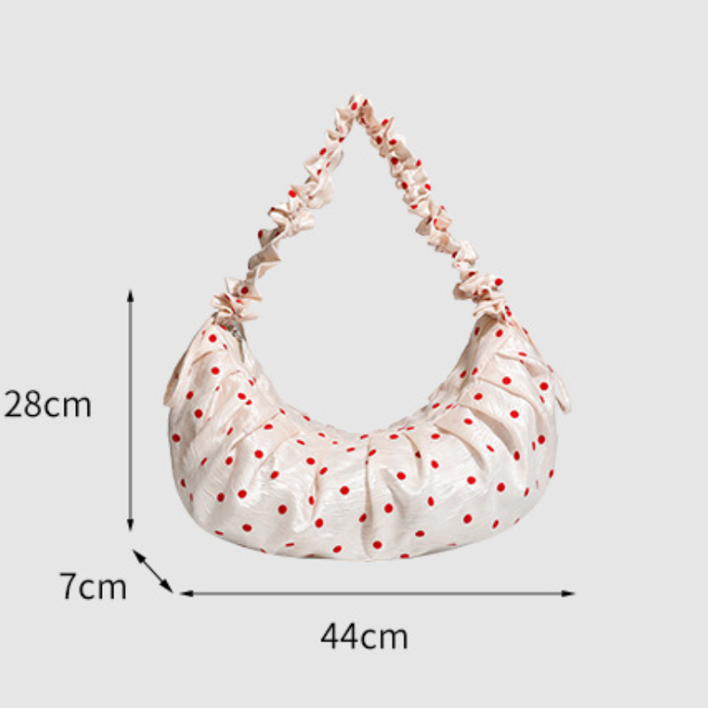 Y2k Style Shirred Solid Color Polka Dots Polyester Women's Pillow Bag h5Picture2