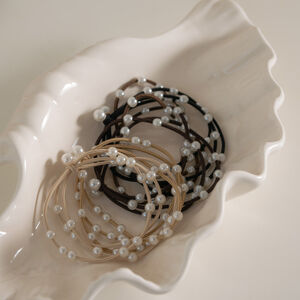 Simple Series Elegant Solid Color Beads Imitation Pearl Hair Ties h5 Picture3