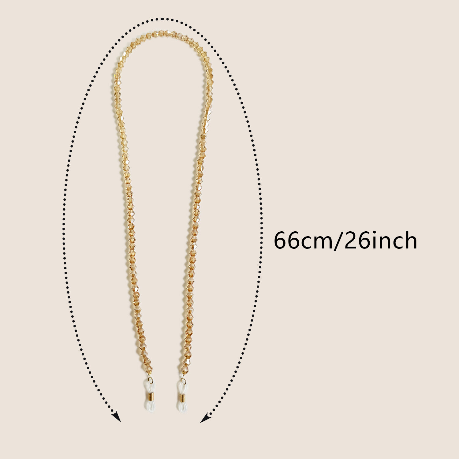 Simple Series Daily Solid Color Beads Mixed Color Glass Unisex Sunglasses Chains h5 Picture2