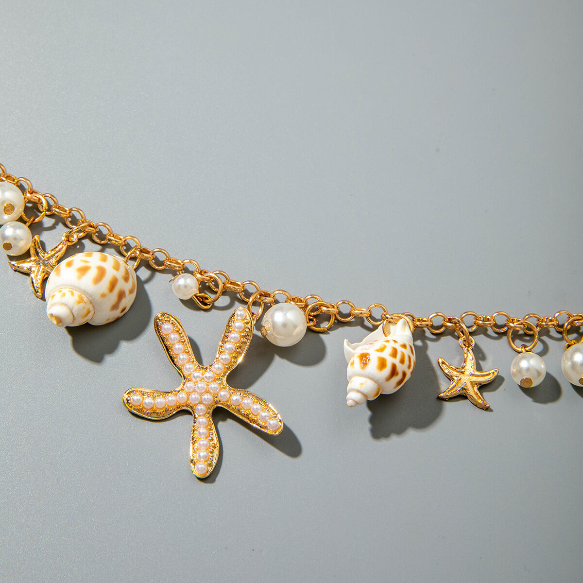 Romantic Series Vacation Oceanic Style Beads Shell Starfish Alloy Waist Chains Picture6