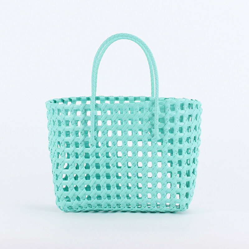 Vacation Style Woven Solid Color Hollowed-Out Woven Pvc Women's Tote Bag 2