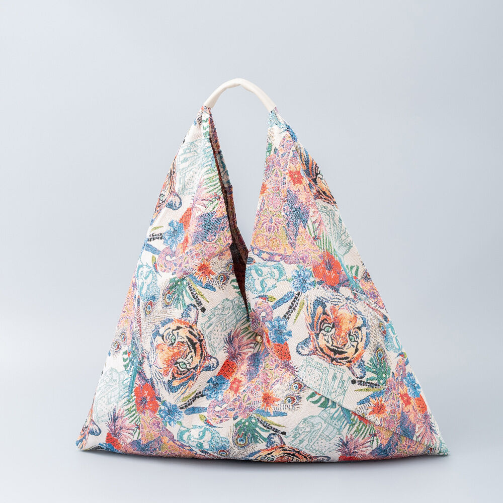 Boho Tarzı İşlemeli Kalp Hayvan Leopar Desenli Daire Geometrik Şekil Polyester Kadın Koltuk Altı Çantası