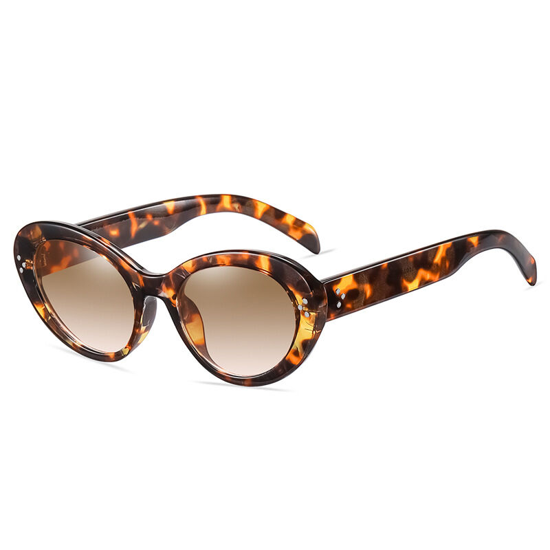 Simple Series Retro Solid Color Leopard Print Sunglasses Picture3