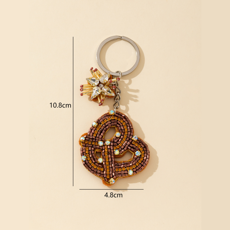 Simple Series Daily Beads Geometric Shape Alloy Keychain 