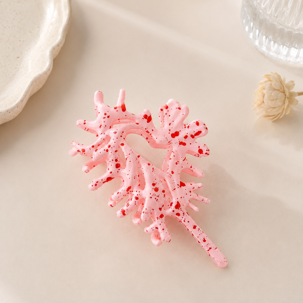 Romantic Series Vacation Irregular Shape Solid Color Oceanic Style Polka Dots Shell Plastic Hair Claws Picture3