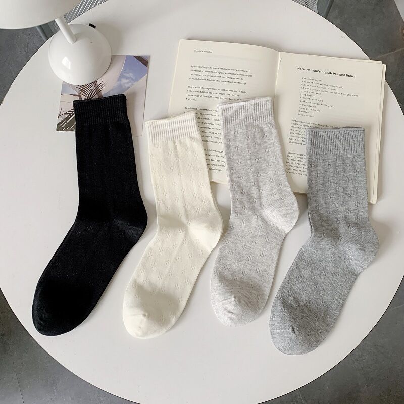 High Bounce Basic Solid Color Mid-Calf Socks