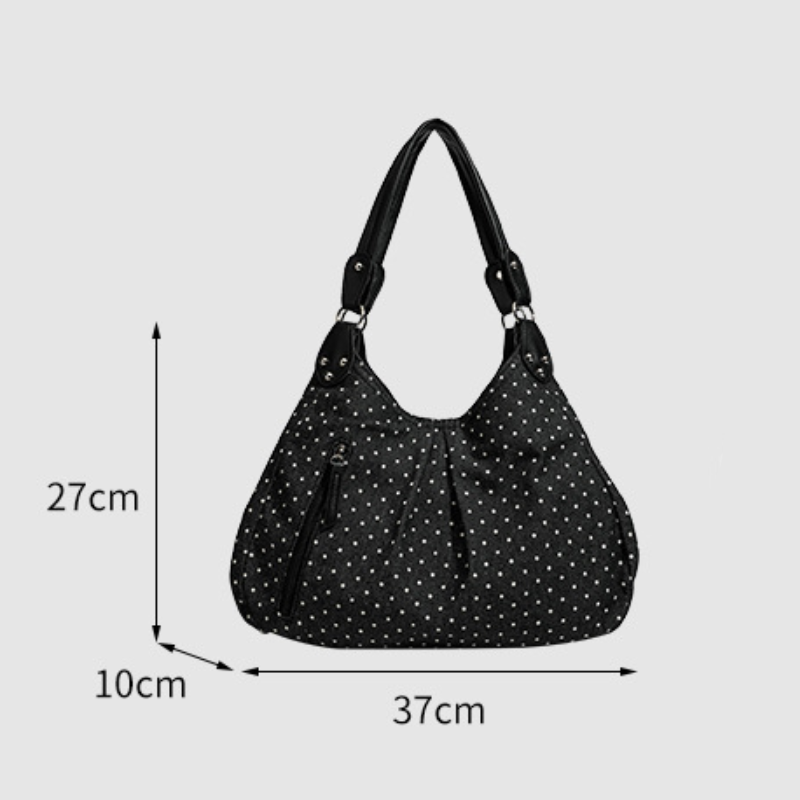 Casual Style Metal Hardware Shirred Solid Color Polka Dots Women's Underarm Bag
