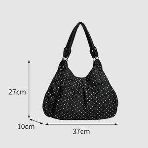 Casual Style Metal Hardware Shirred Solid Color Polka Dots Women's Underarm Bag h5