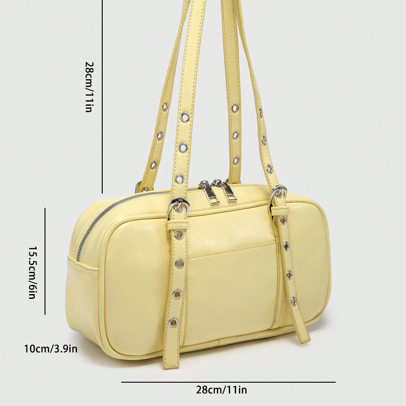 Simple Series Sweet Solid Color Pu Women's Shoulder Bags h5Picture5