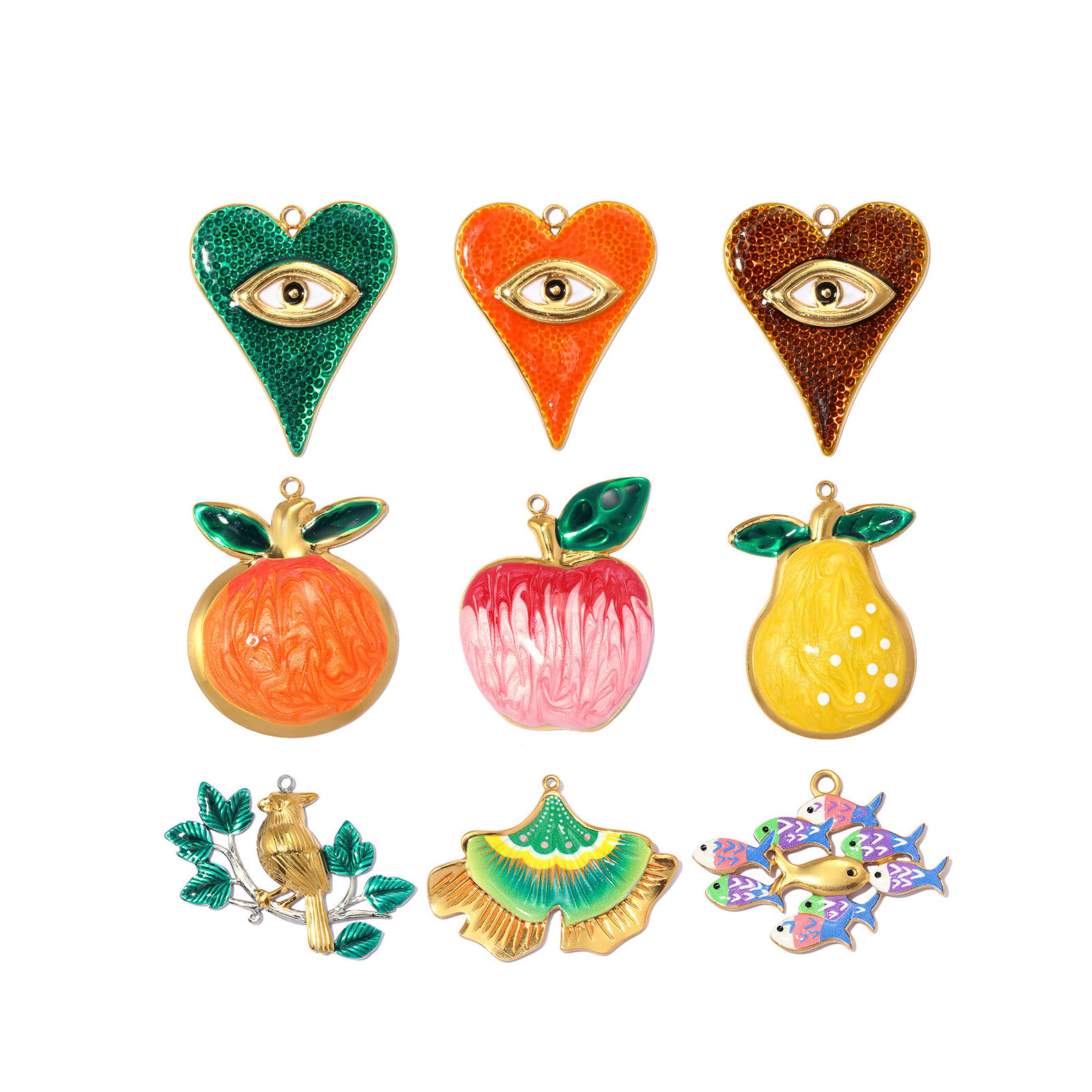Luxe serie DIY bloemhart hangers van roestvrij staal, waterdicht, goudkleurig, voor dames