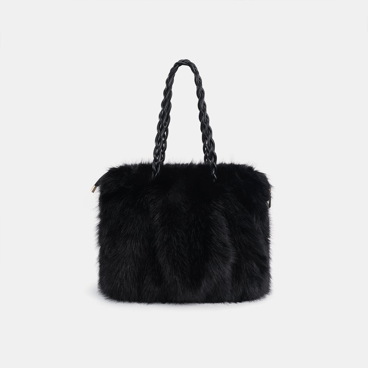 1 Piece Luxurious  Furry Pleat Solid Color  Women's Tote Bags