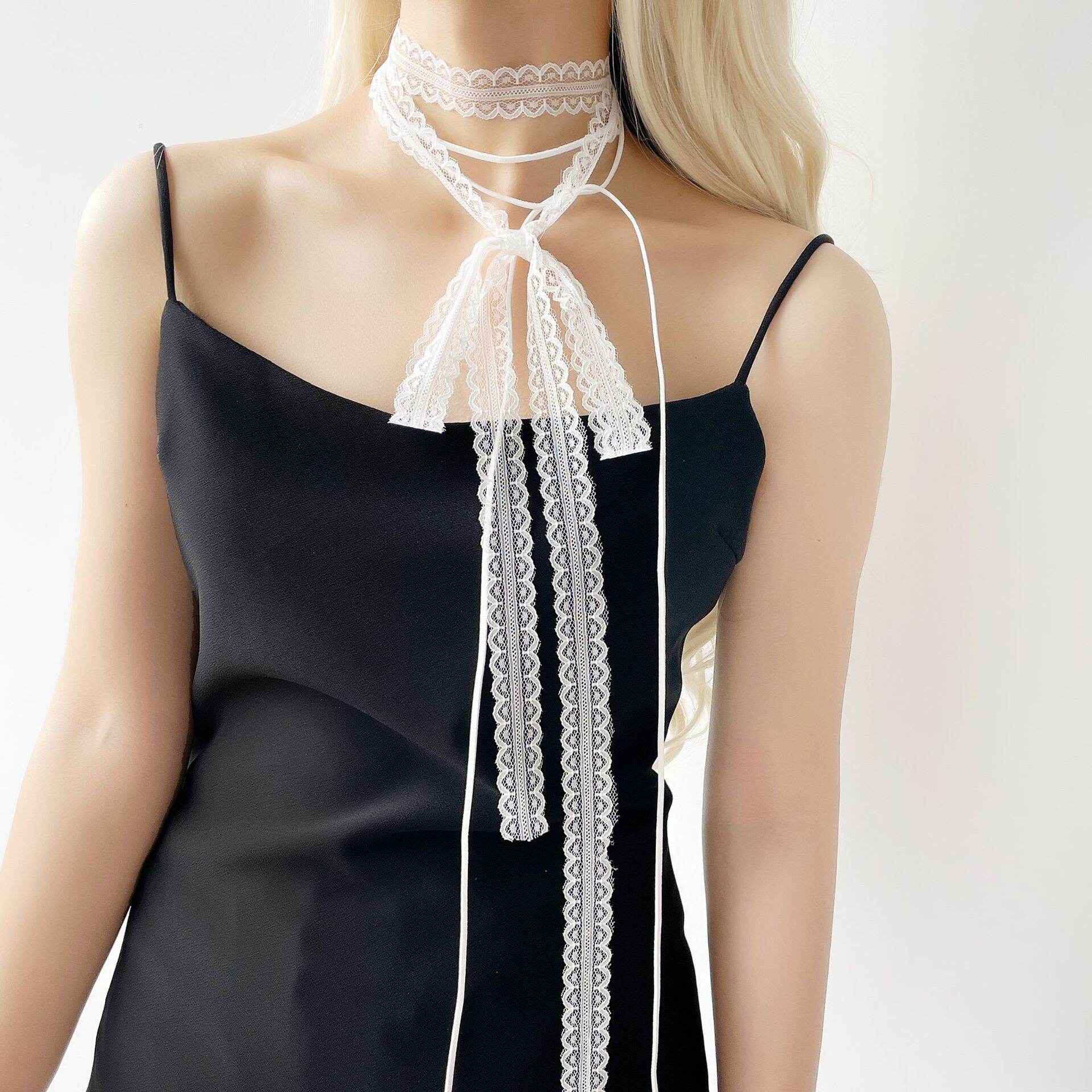 Romantic Series Elegant Solid Color Lace Women's Summer Scarves h5 Picture3